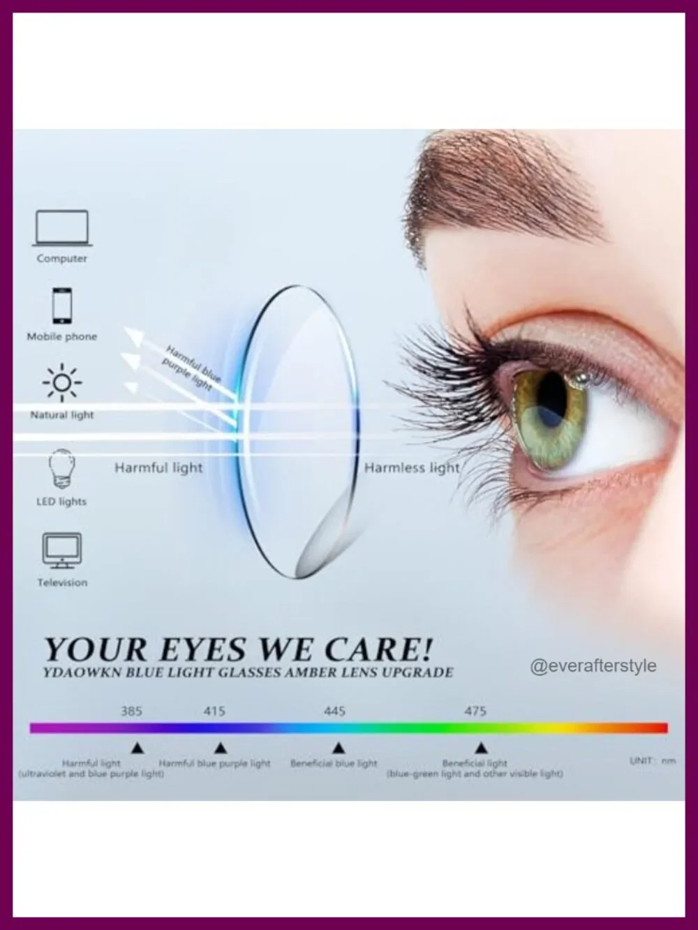 Oversized Blue Light Blocking Glasses for Women Rectangle Frame Anti Eyestrain